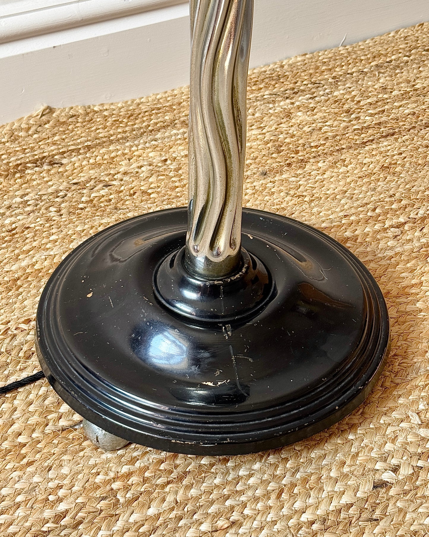 Art Deco Rippled Chrome Floor Lamp