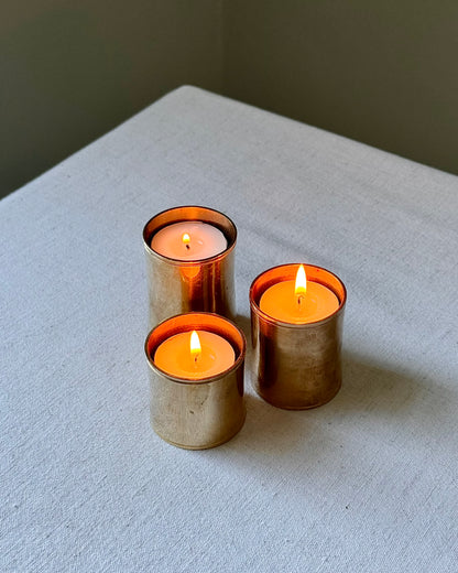 Set of 3 Scandinavian Brass Tealight Holders