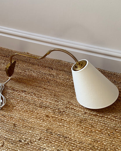 1970s Swedish Swan Neck Brass Wall Lamp by Hans-Agne Jakobsson