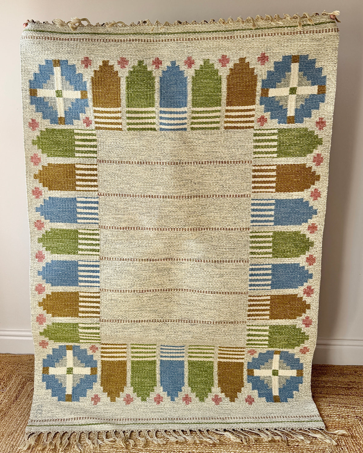 Swedish Röllakan Flatweave Rug by Anna-Johanna Ångström