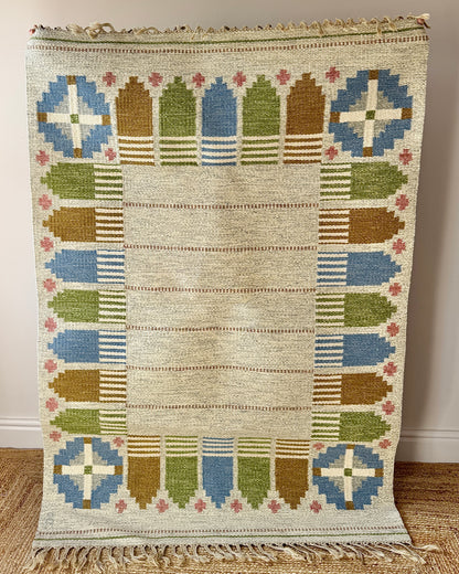 Swedish Röllakan Flatweave Rug by Anna-Johanna Ångström