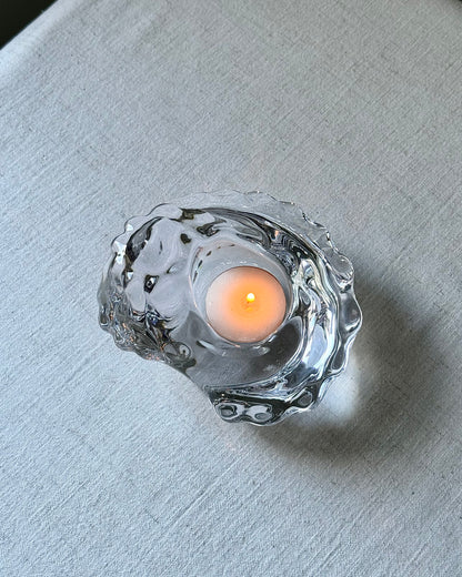 Conch Glass Tealight Holder by Orrefors Sweden