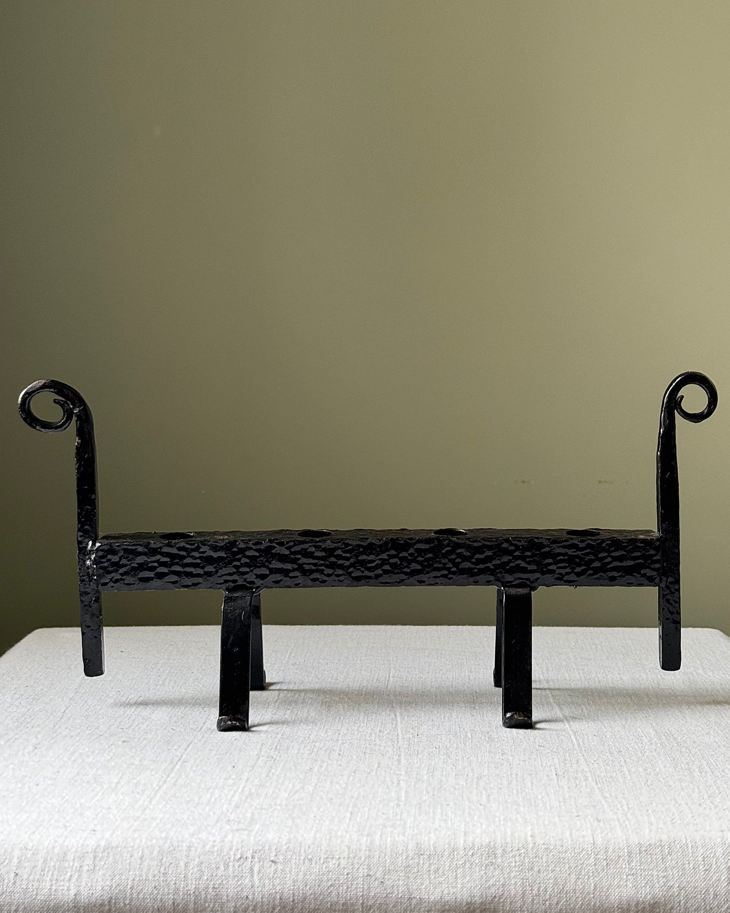 Scandinavian Hammered Iron Candlestick