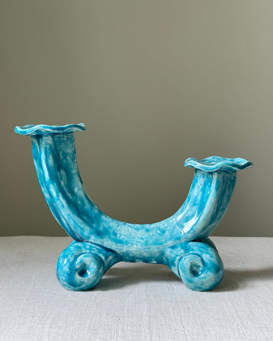 Pair of French Glazed Candlesticks