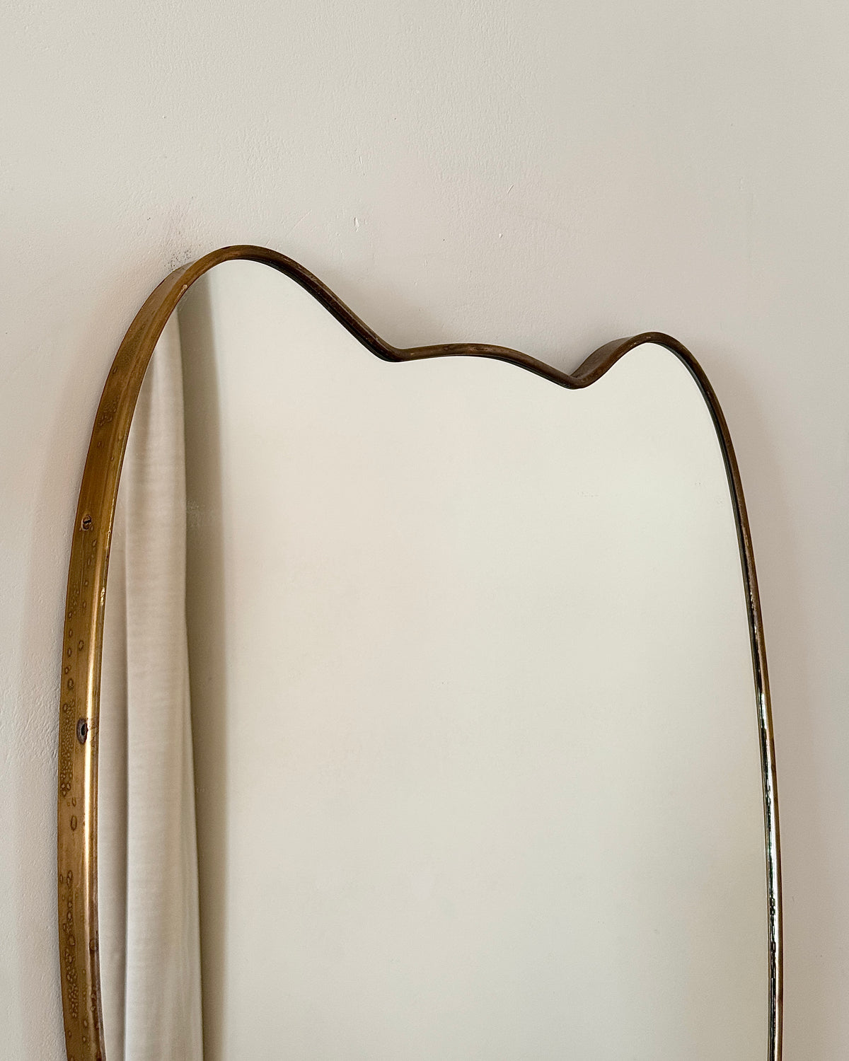 Italian Brass Shield Mirror, circa. 1950