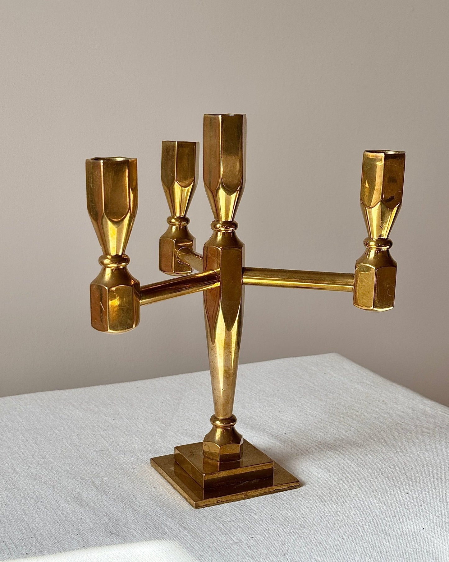 Scandinavian Brass Candelabra, Numbered Edition 12/200 - Club Sourced