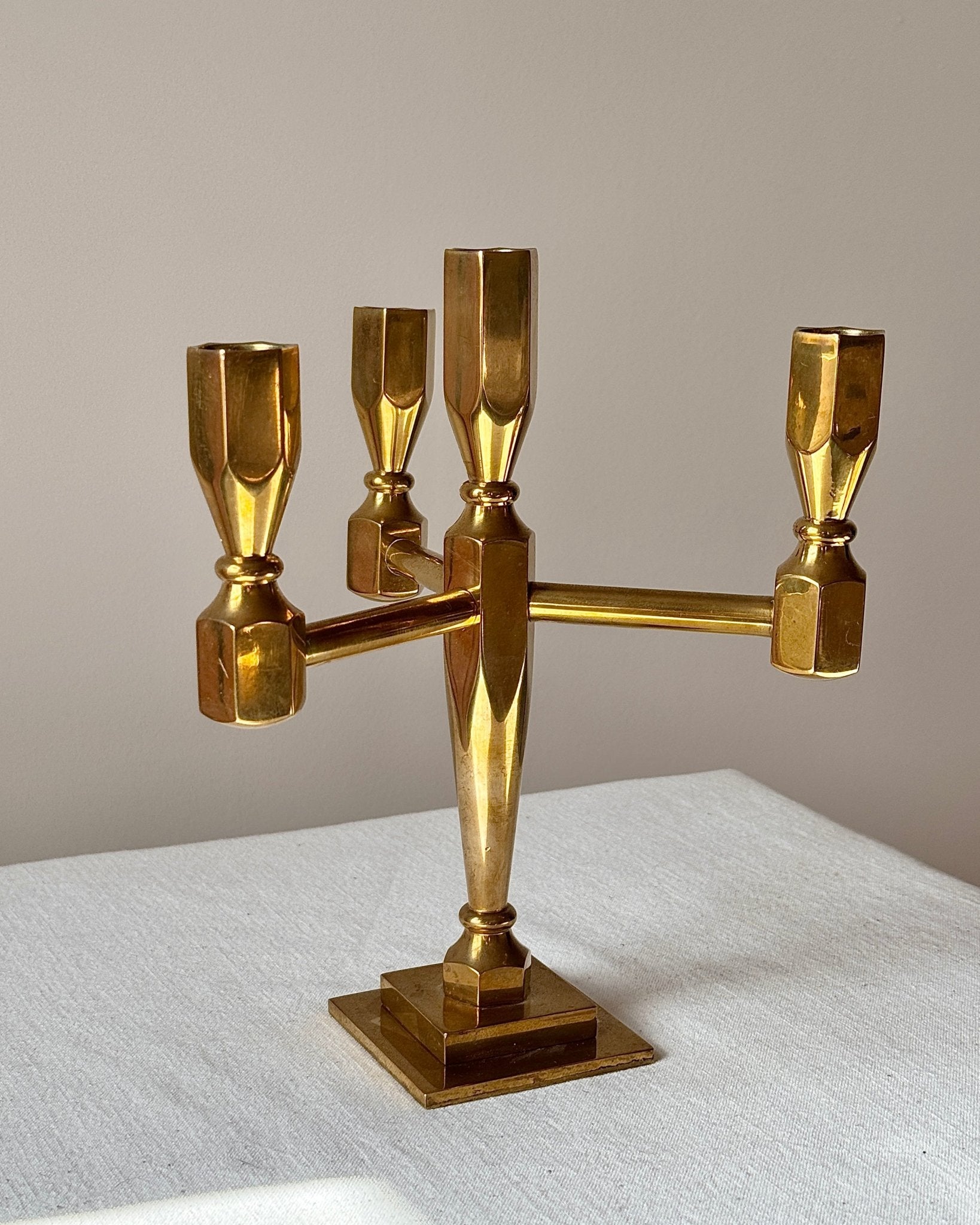 Scandinavian Brass Candelabra, Numbered Edition 12/200 - Club Sourced