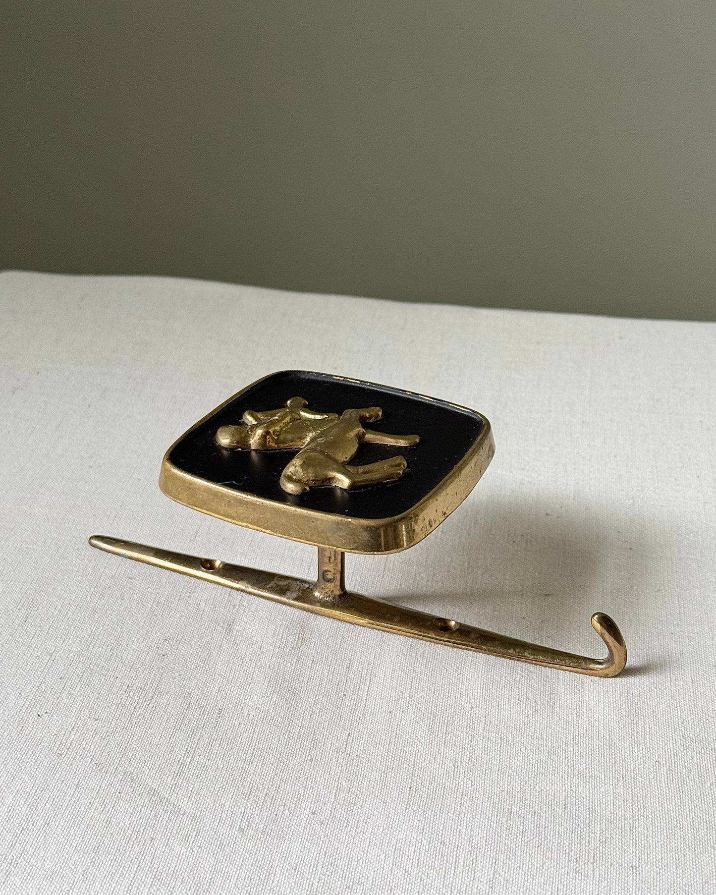 Brass Zodiac Hooks in the Style of Jacques Adnet, 1950’s