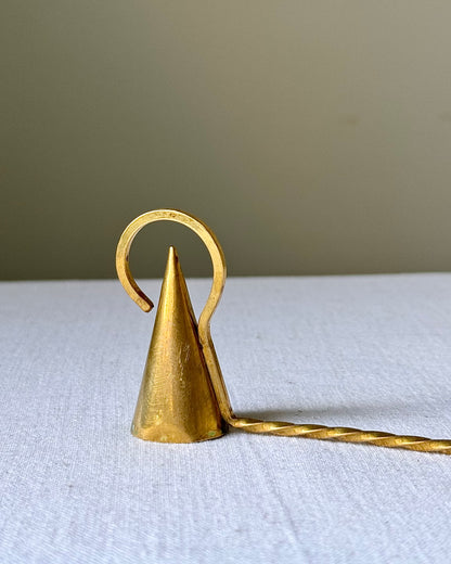 Mid-century Swedish Brass Candle Snuffer with Twisted Handle
