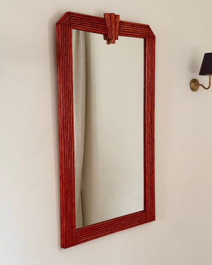 Orange Pencil Reed Mirror, 1980s