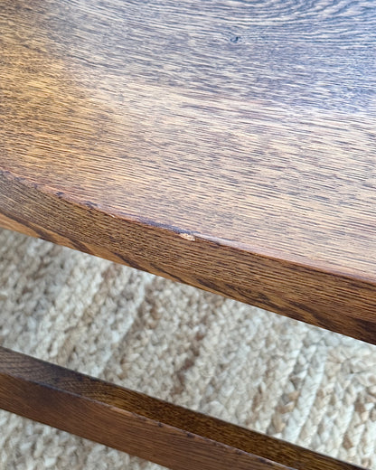 Set of 6 Belgian Oak Dining Chairs, c.1970