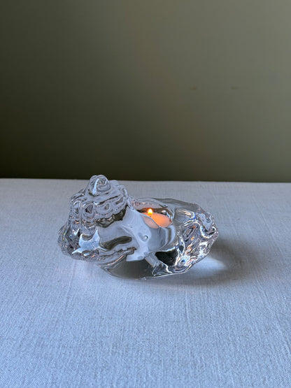 Conch Glass Tealight Holder by Orrefors Sweden