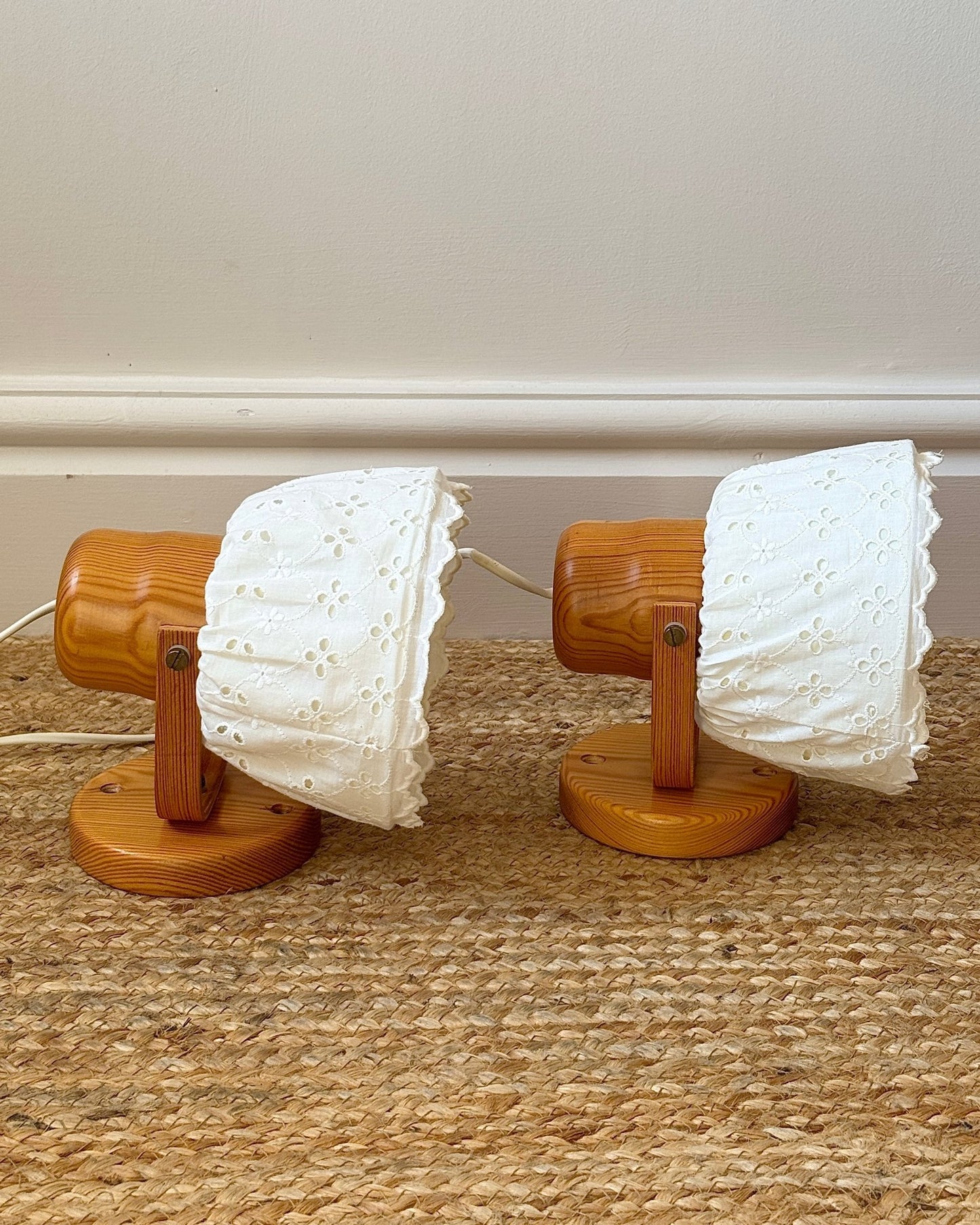 Pair of Swedish 1970s Markslöjd Pine Wall Lamps - Club Sourced