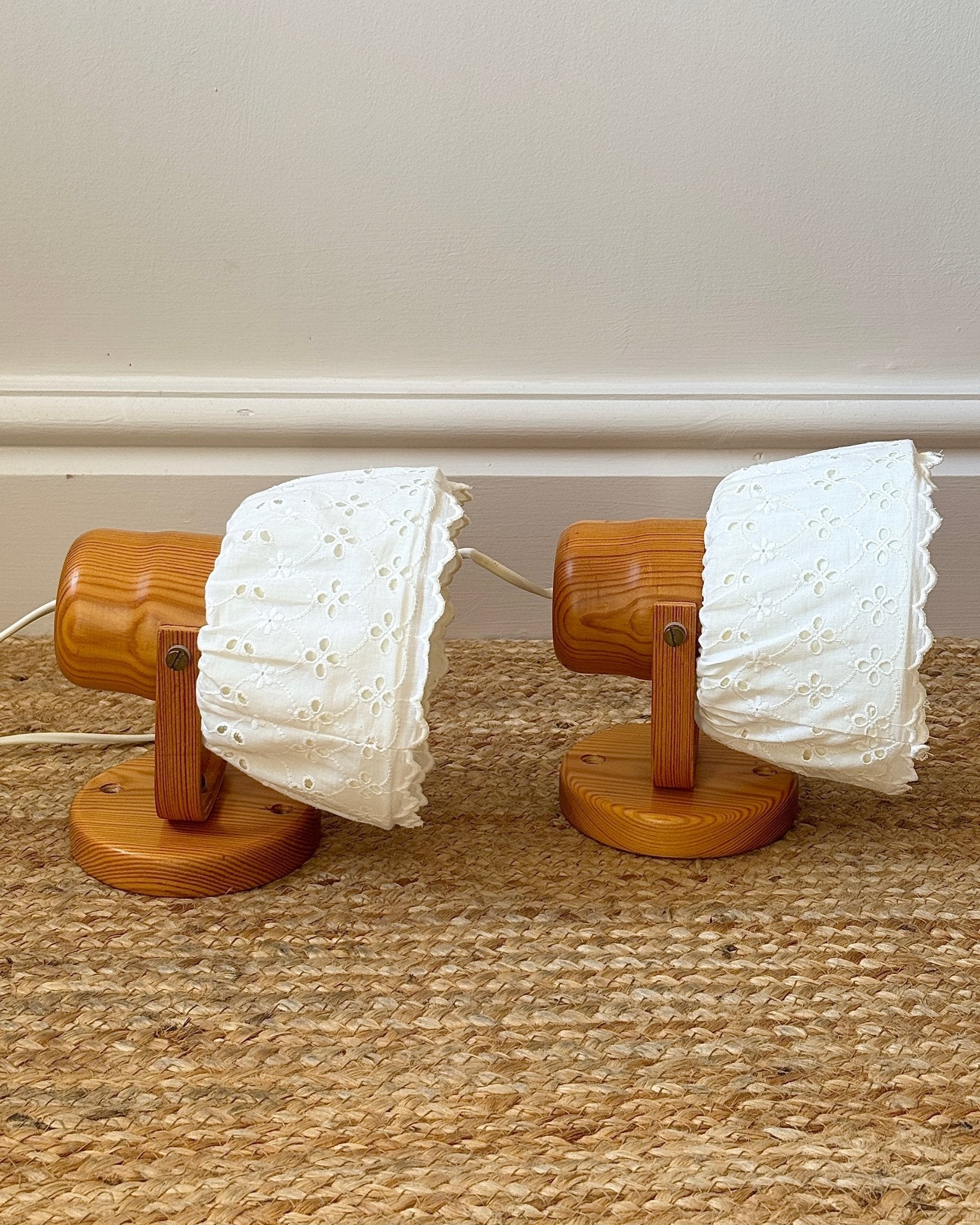 Pair of Swedish 1970s Markslöjd Pine Wall Lamps - Club Sourced