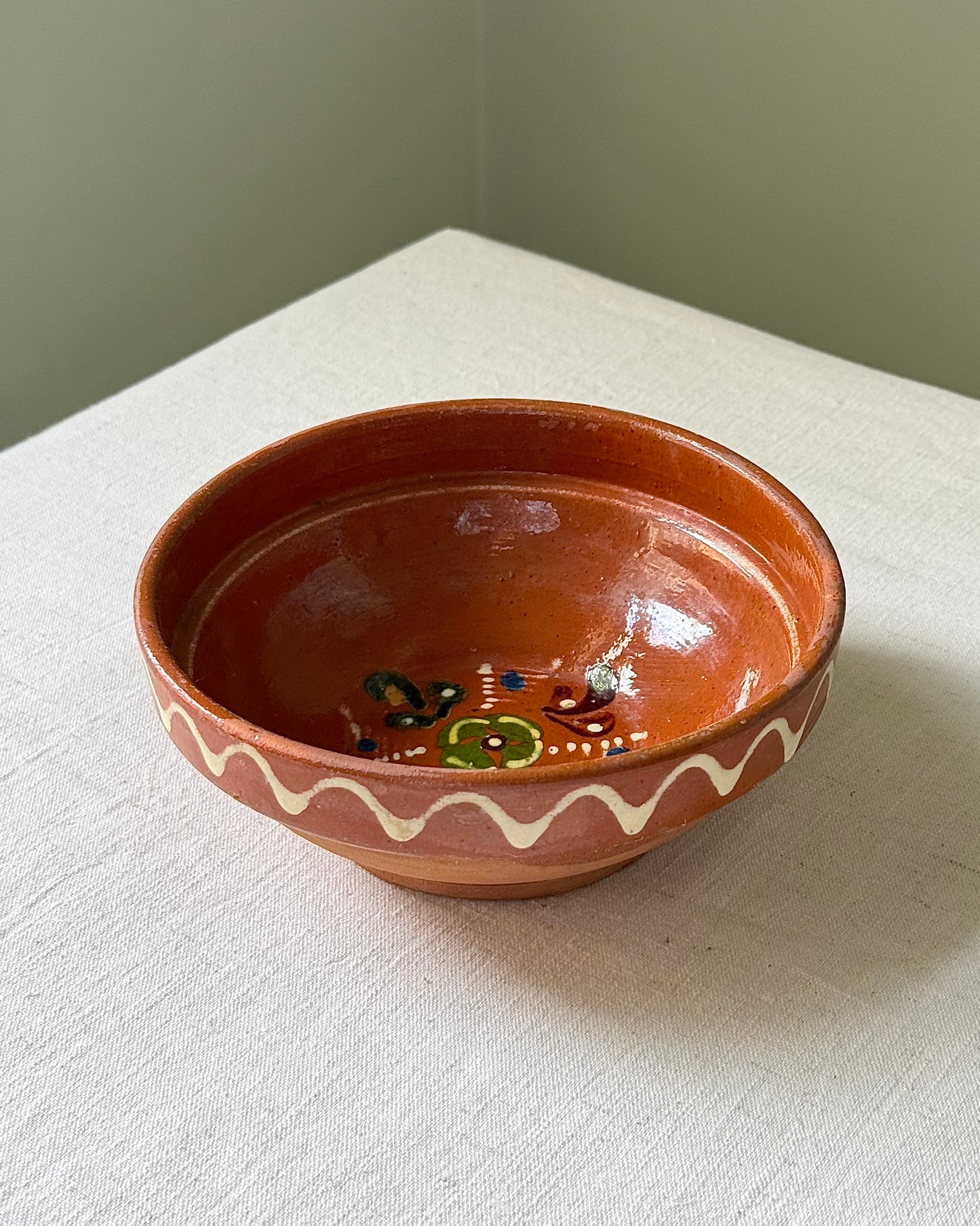 Mid-century Hand-Painted Puglian Terracotta Bowls