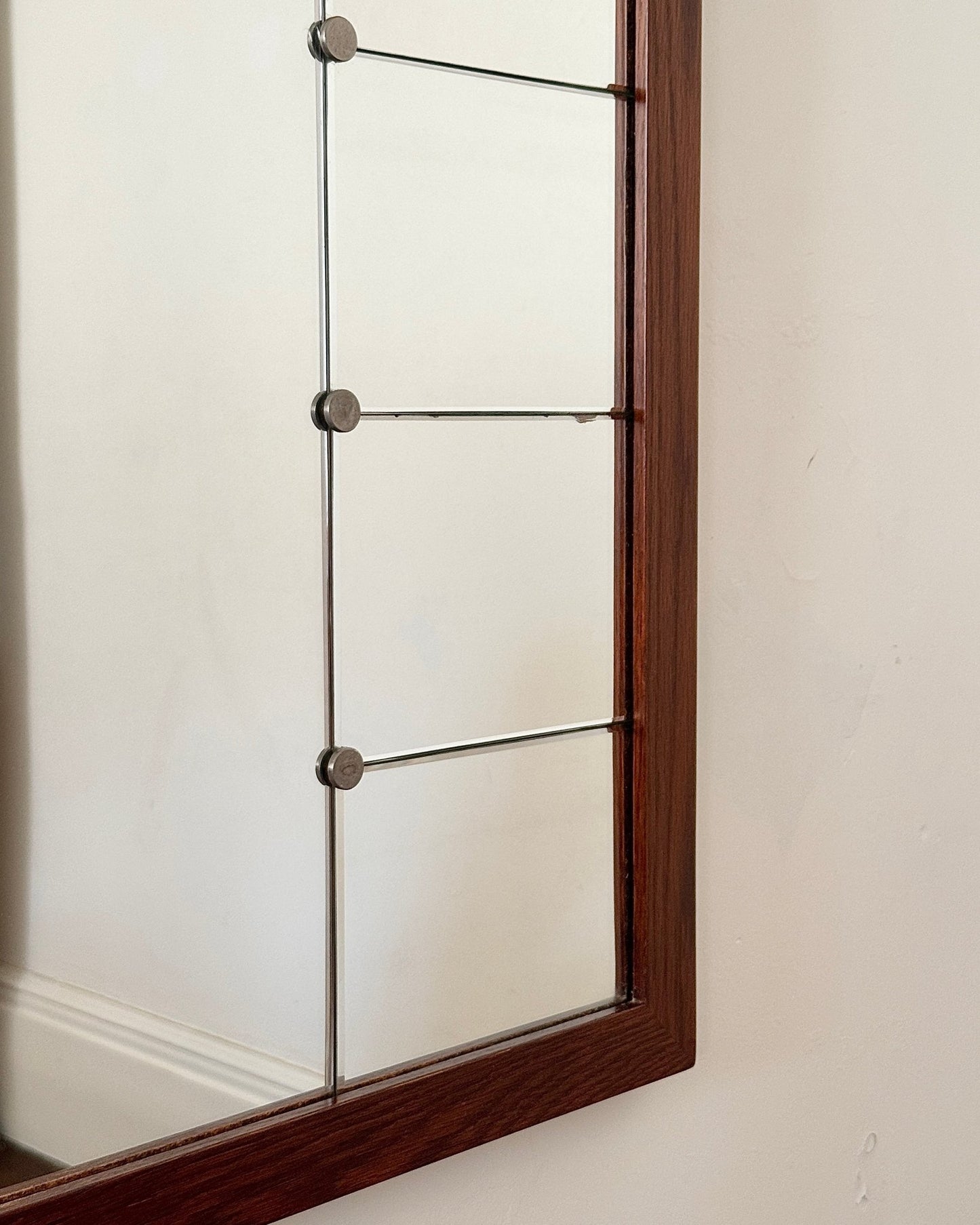 Large Swedish Sectional Mantel Mirror by Ateljé Glas & Trä - Club Sourced