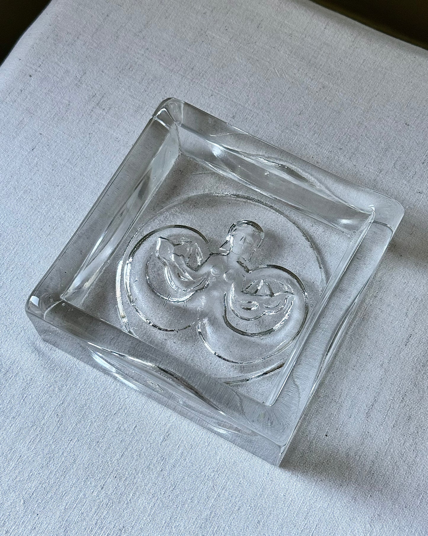Large Swedish Mermaid Motif Glass Catch-all