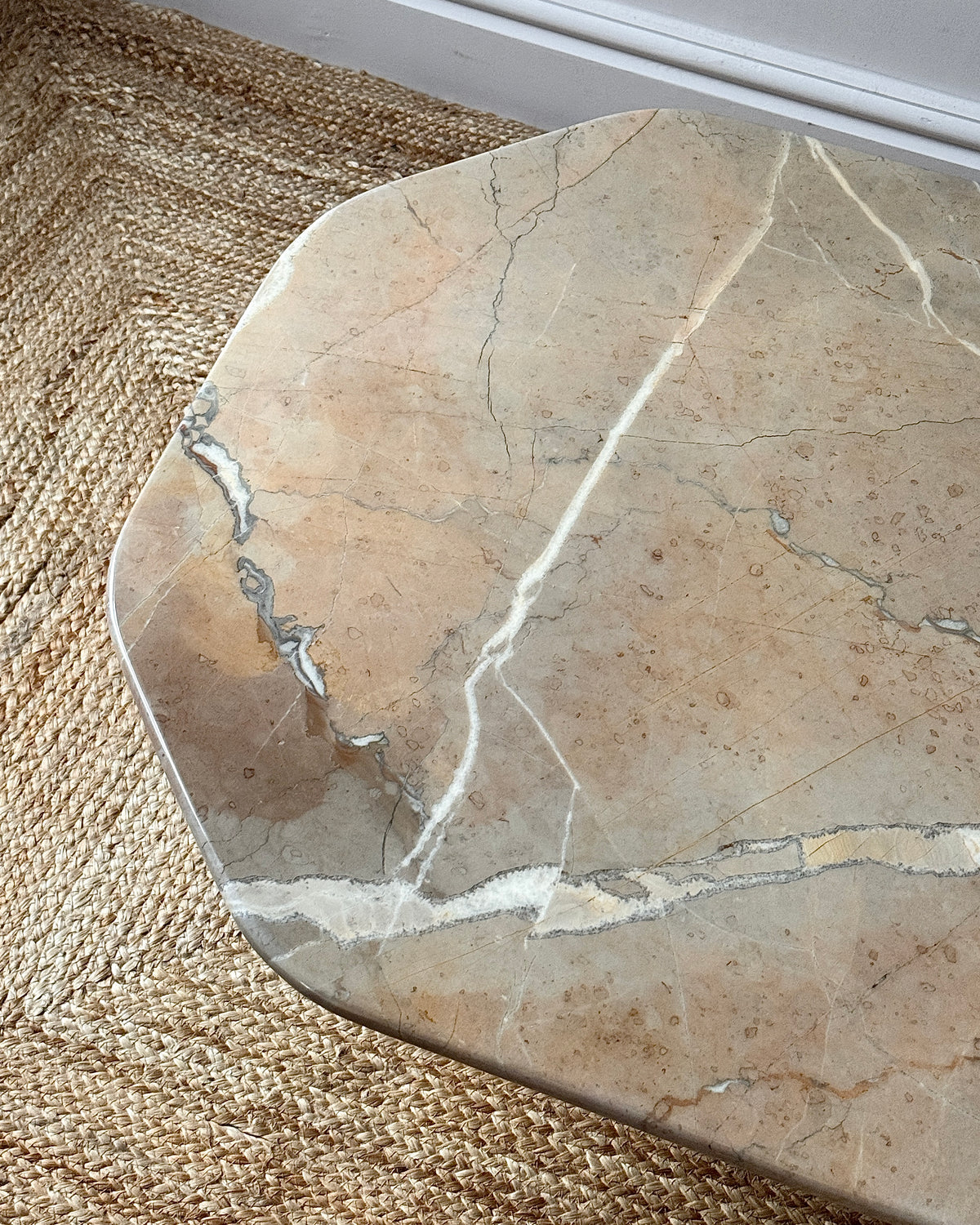Blush Marble Coffee Table, 1970s