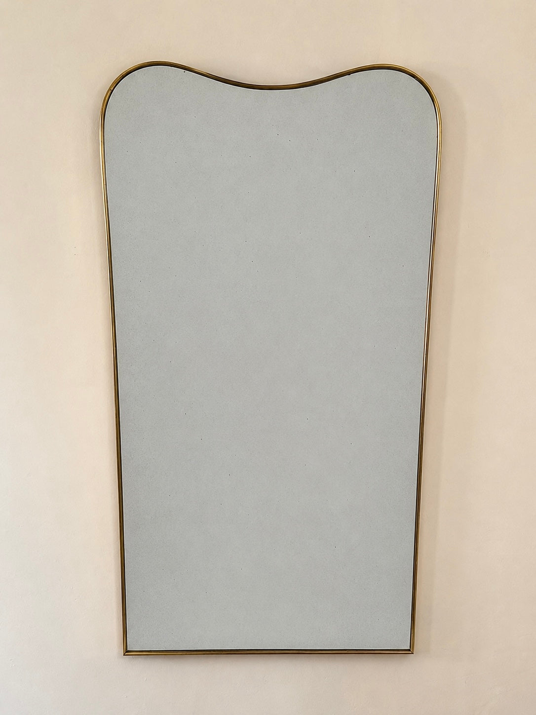 Large Italian Brass Shield Mirror, c.1960