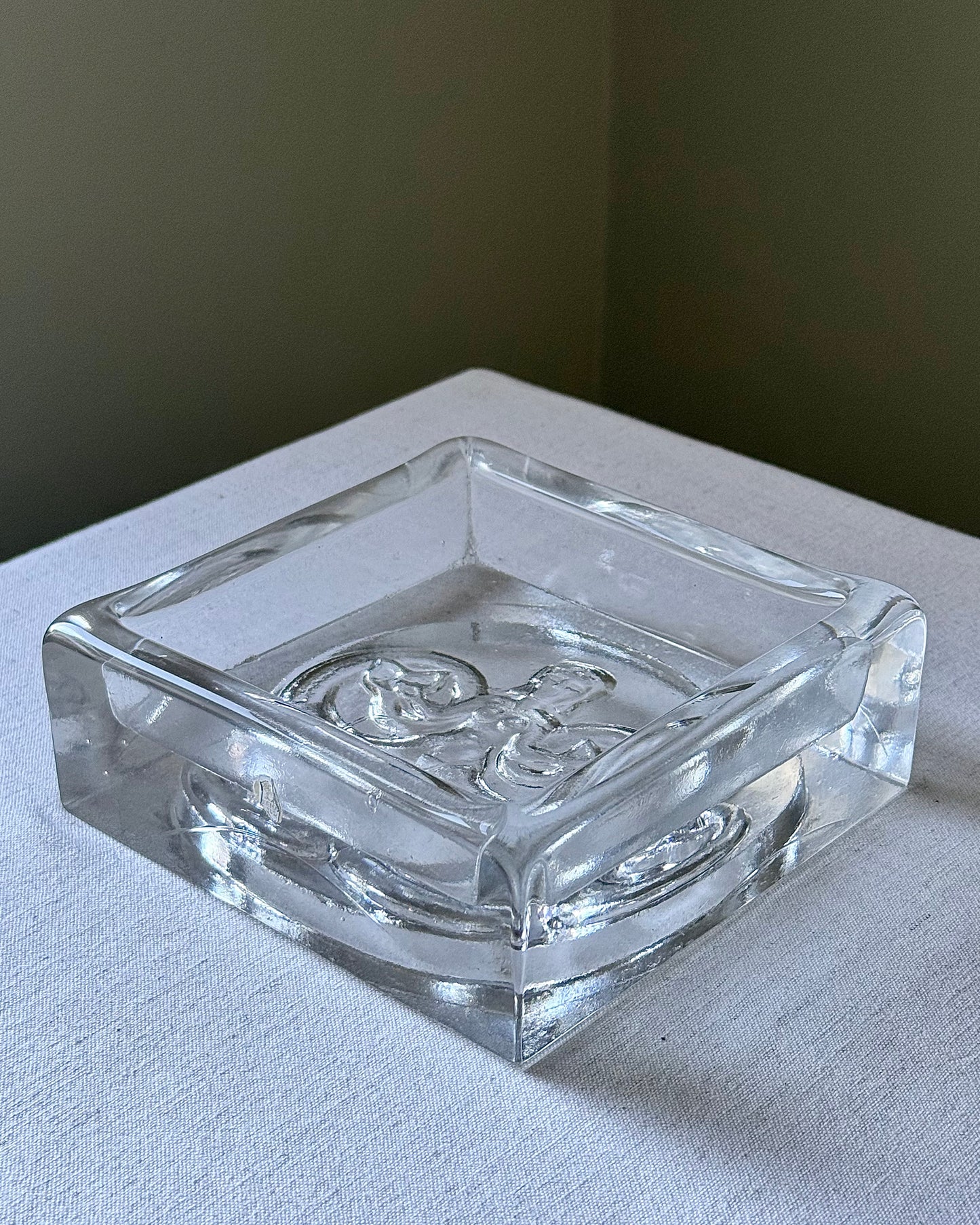 Large Swedish Mermaid Motif Glass Catch-all