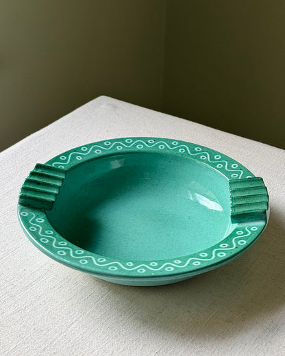 Scandinavian Mid-century Turquoise Ceramic Dish