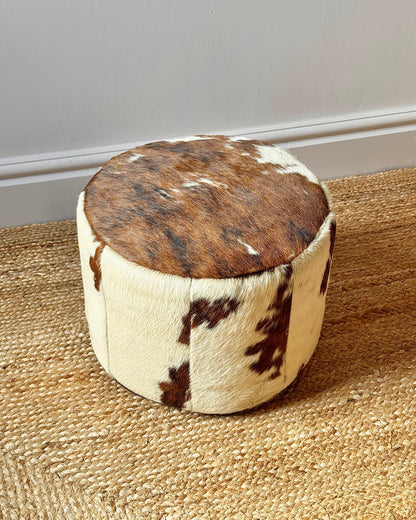 Vintage Cowhide Pouffe