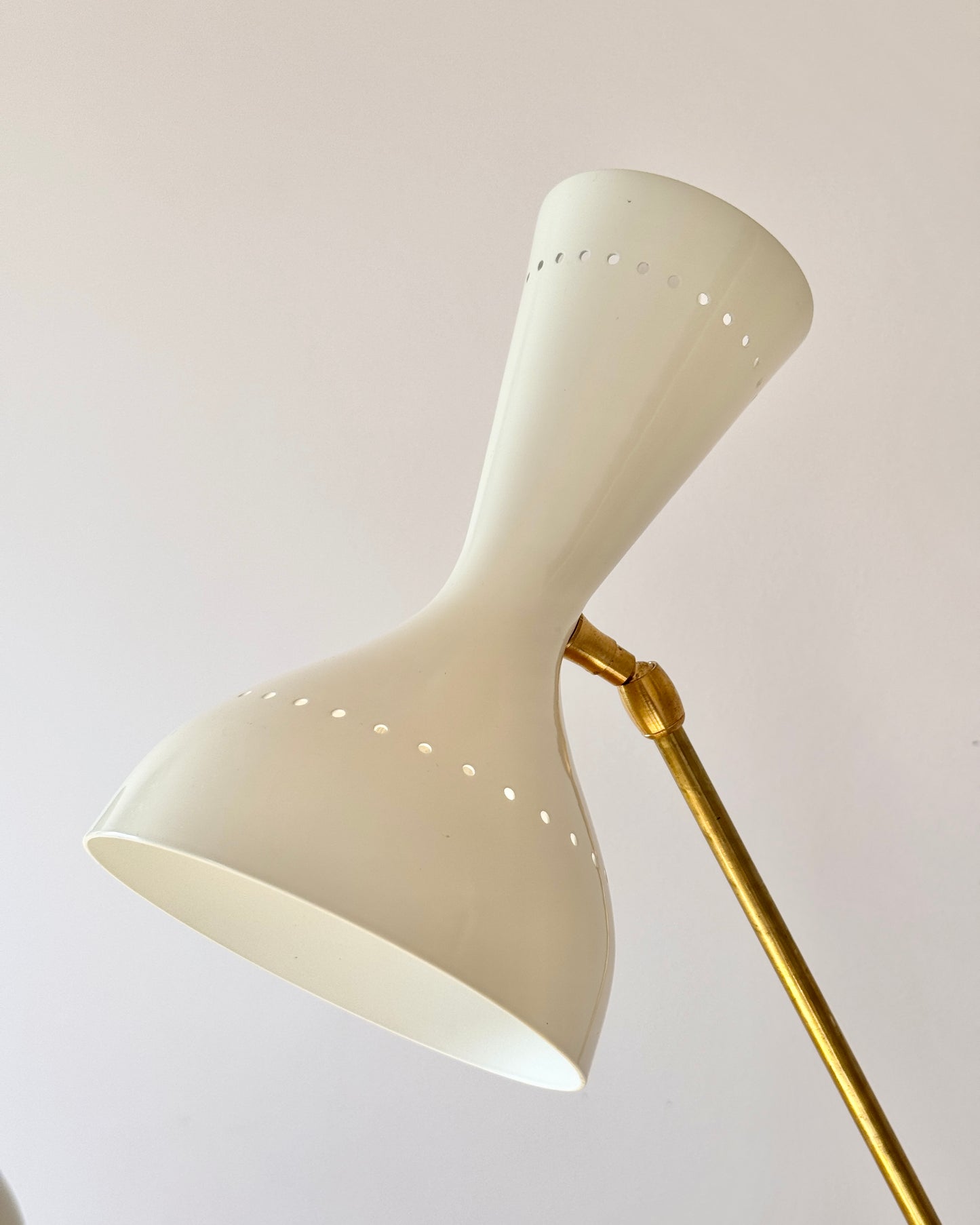 Mid-century Italian White Brass Diabolo Lamp