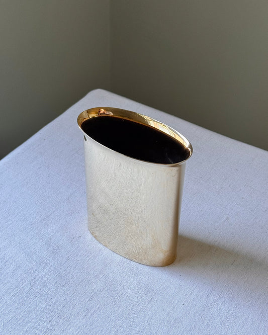 Vintage Swedish Brass Oval Vase by Gunilla Lindahl for Scandia Present