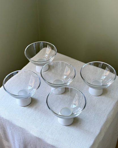 2 x Sets of 5 1970’s Italian Alabaster Pedestal Bowls