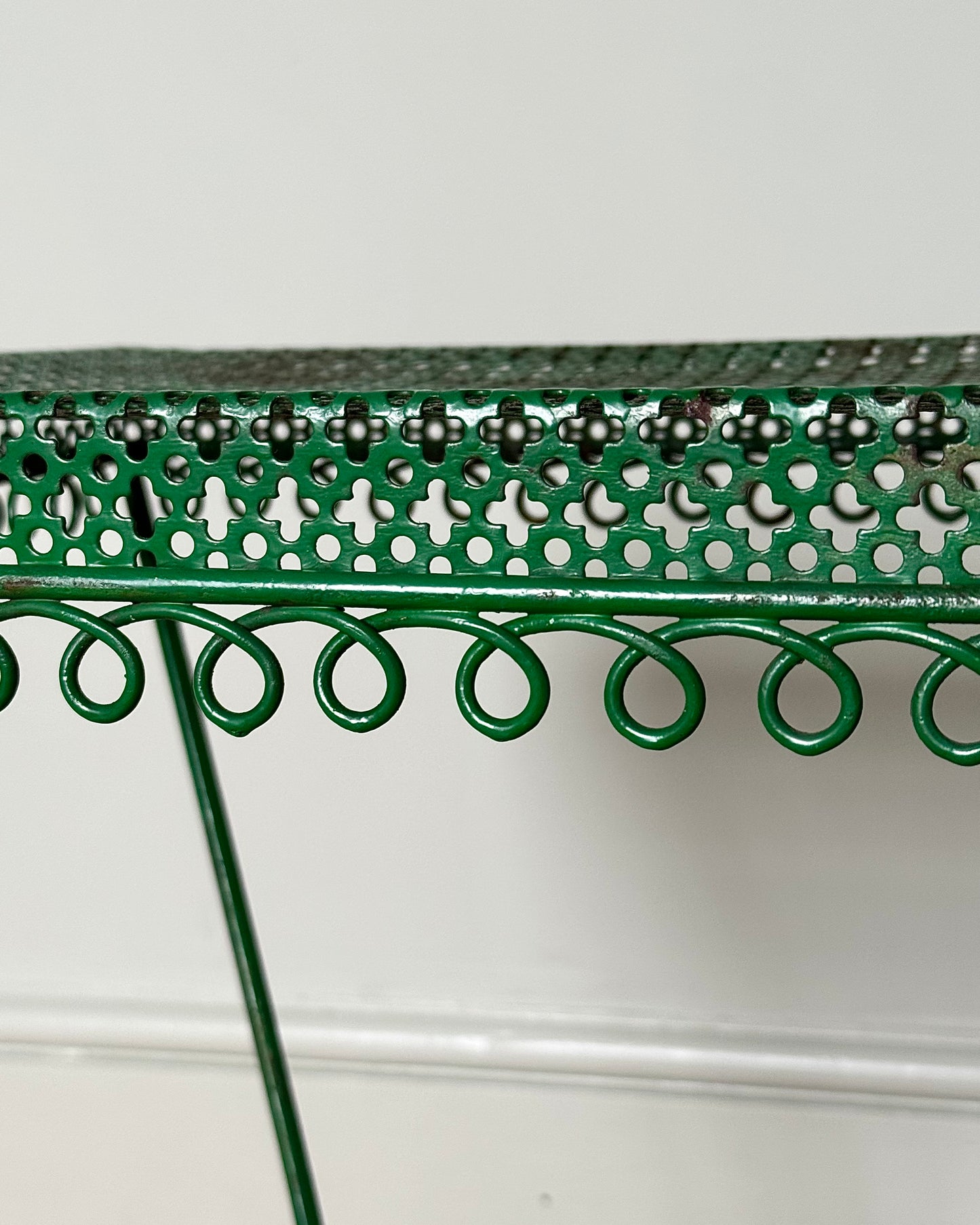 Mid-Century French Perforated Iron Side Table in the style of Mathieu Matégot