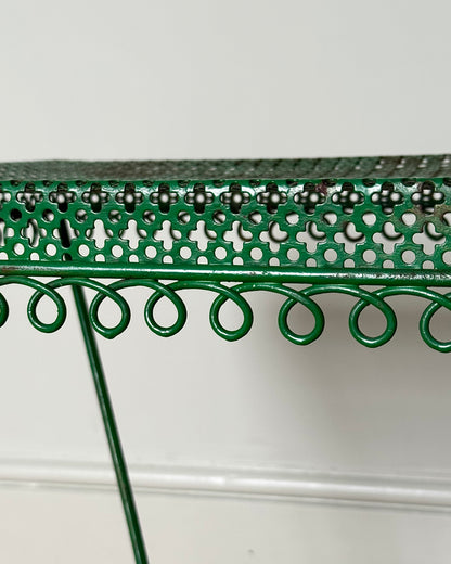 Mid-Century French Perforated Iron Side Table in the style of Mathieu Matégot