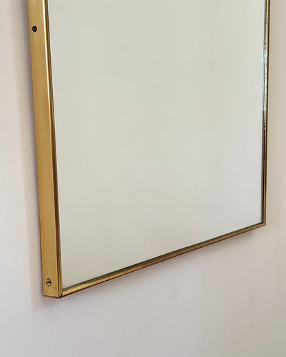 Large Italian Brass Shield Mirror, c.1960