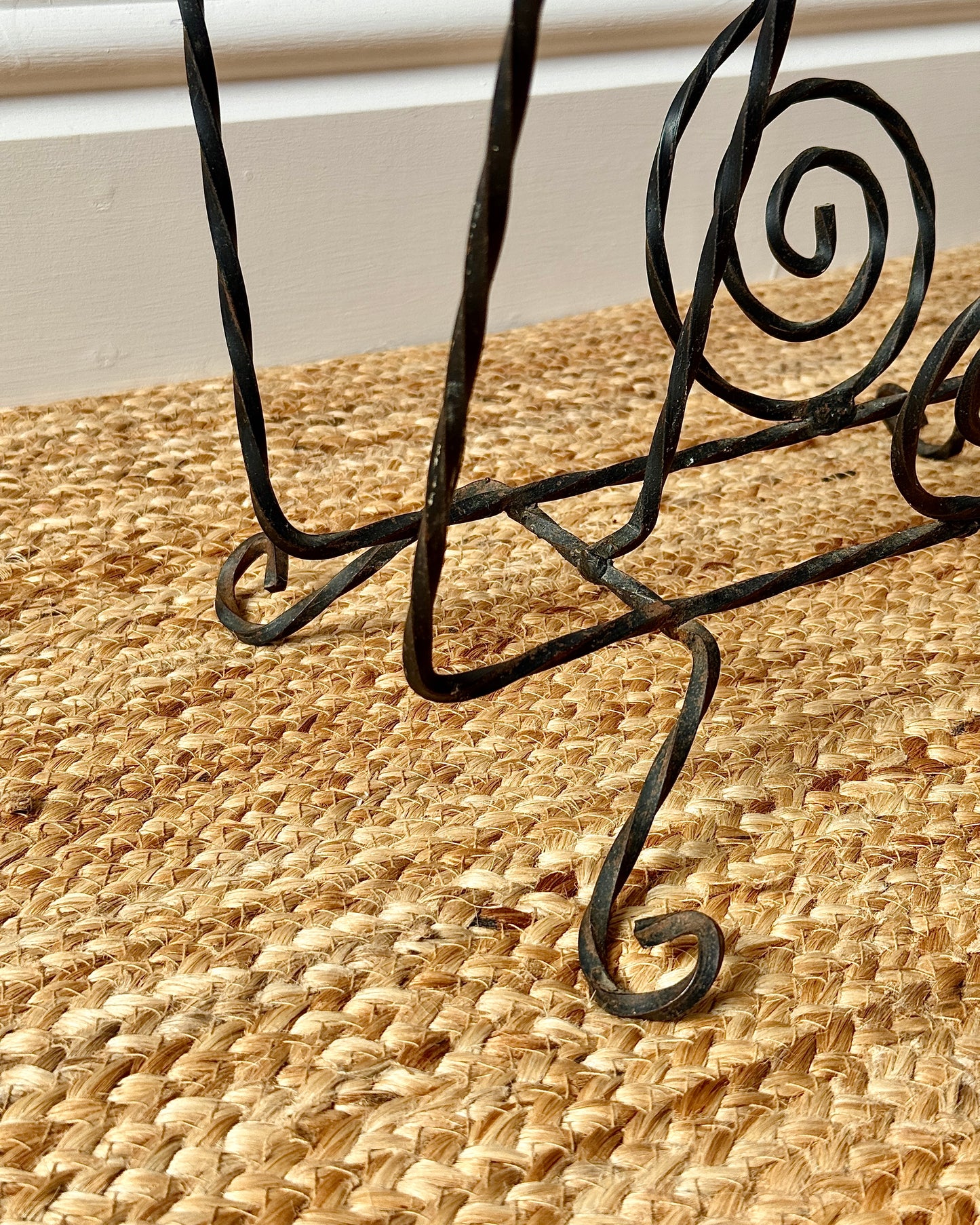Wrought Iron Asymetric Spiral Magazine Rack
