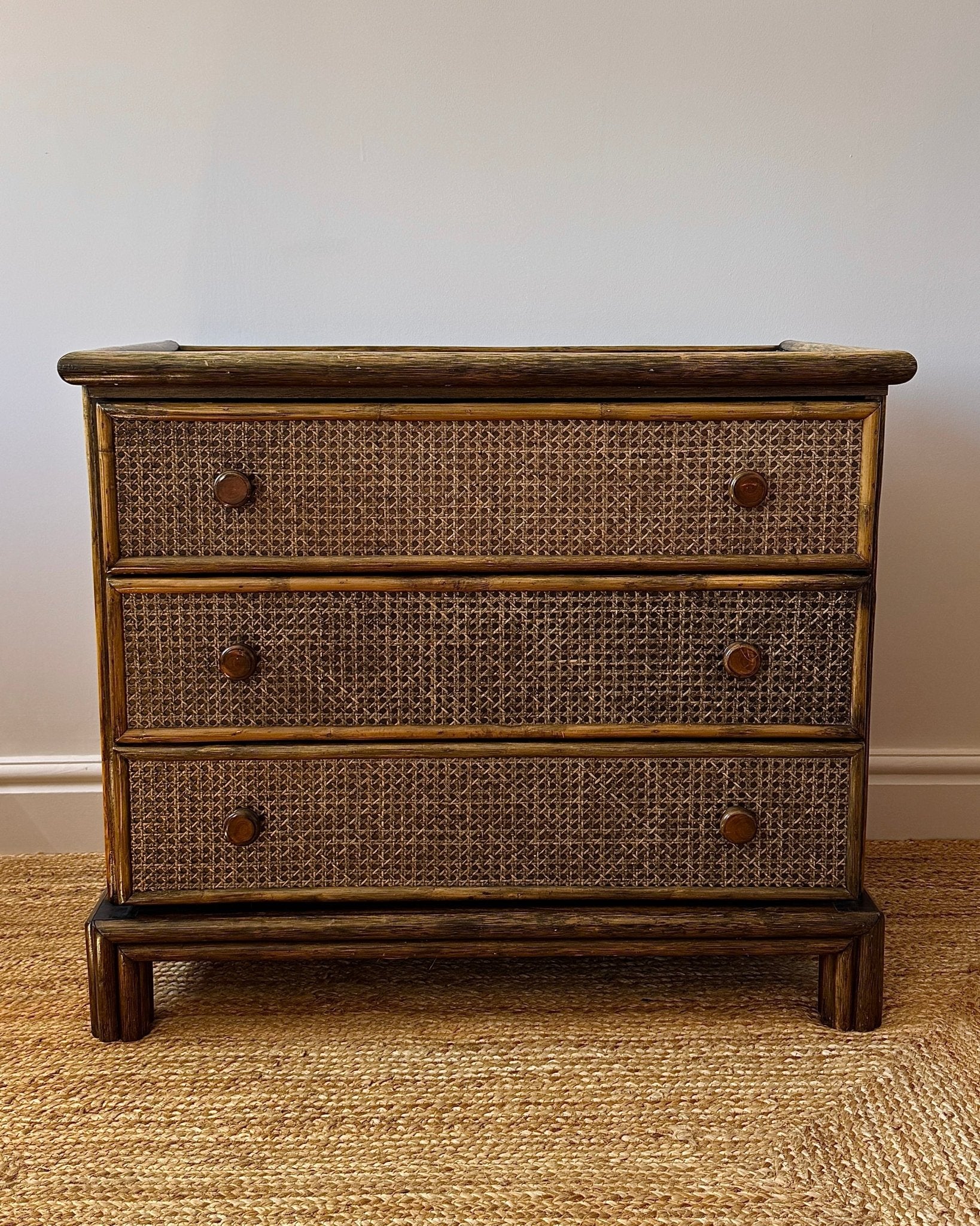 Cane & Bamboo Chest of Drawers, Attributed to Roche Bobois - Club Sourced