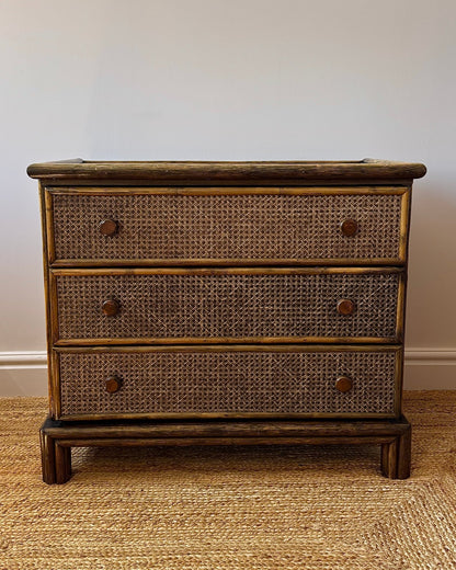Cane & Bamboo Chest of Drawers, Attributed to Roche Bobois - Club Sourced