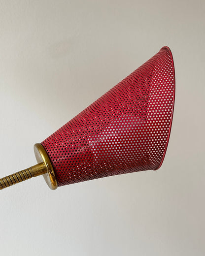 French Three-Arm Perforated Floor Lamp, c.1950s