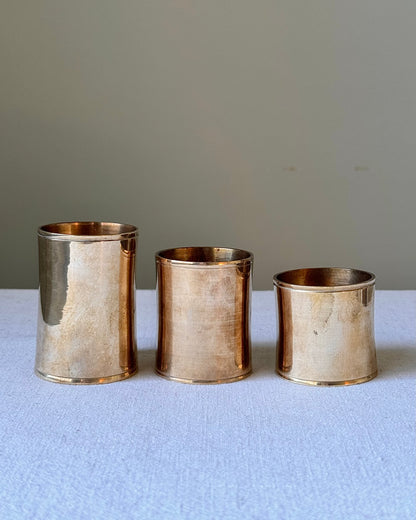 Set of 3 Scandinavian Brass Tealight Holders