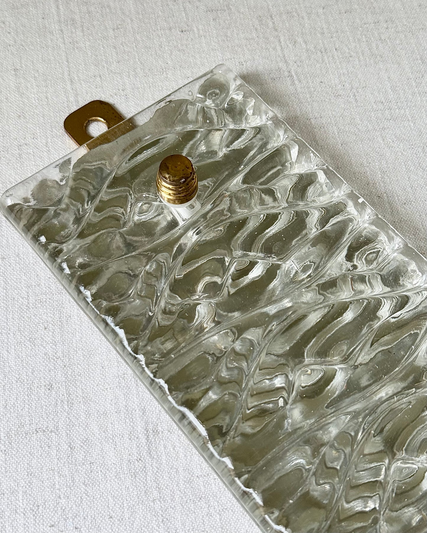 Pair of Swedish Mid-Century Glass and Brass Wall Sconces by Malmö Metallvarufabrik AB