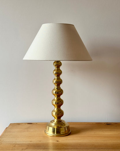 Pair of Swedish Brass Bobbin Lamps by Enco, 1970