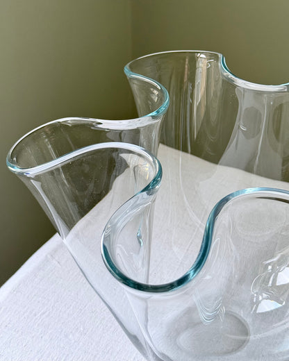Mid-Century Scandinavian Hand-Blown Glass Hankerchief Vase, attributed to Holmegaard
