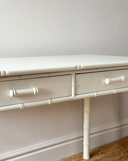 Faux Bamboo White Lacquered Dressing Table