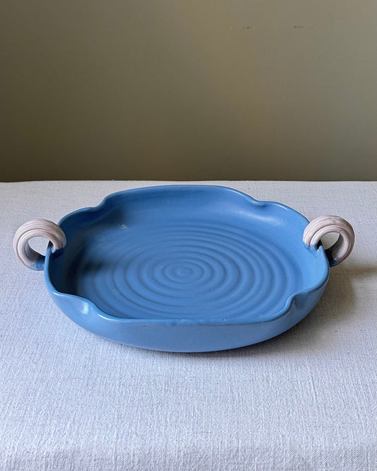Swedish Art Deco Gabriel Keramik Blue Dish, circa. 1930s