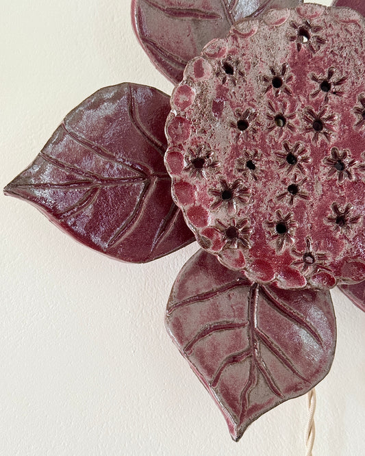 Swedish Ceramic Flower Wall Sconce, c.1970
