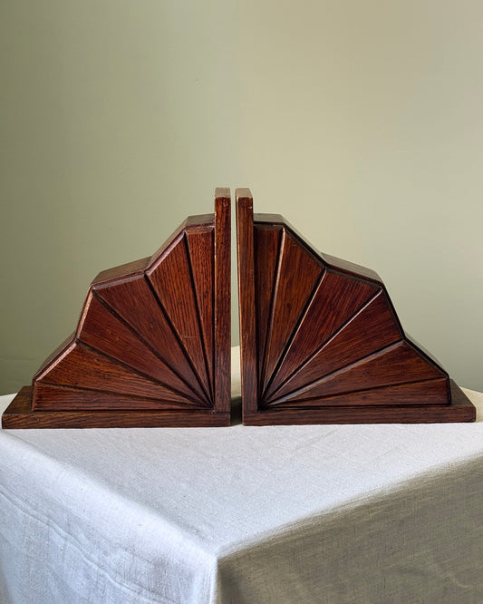Oversized Art Deco Fan Bookends