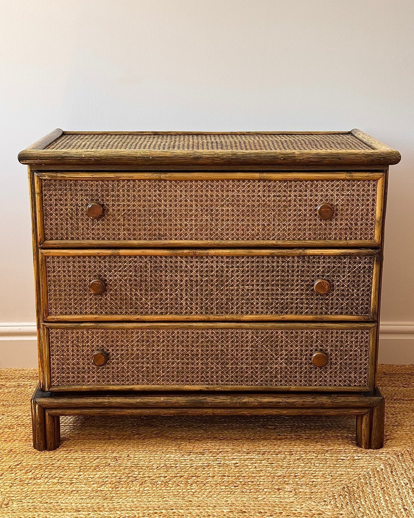 Cane & Bamboo Chest of Drawers, Attributed to Roche Bobois - Club Sourced