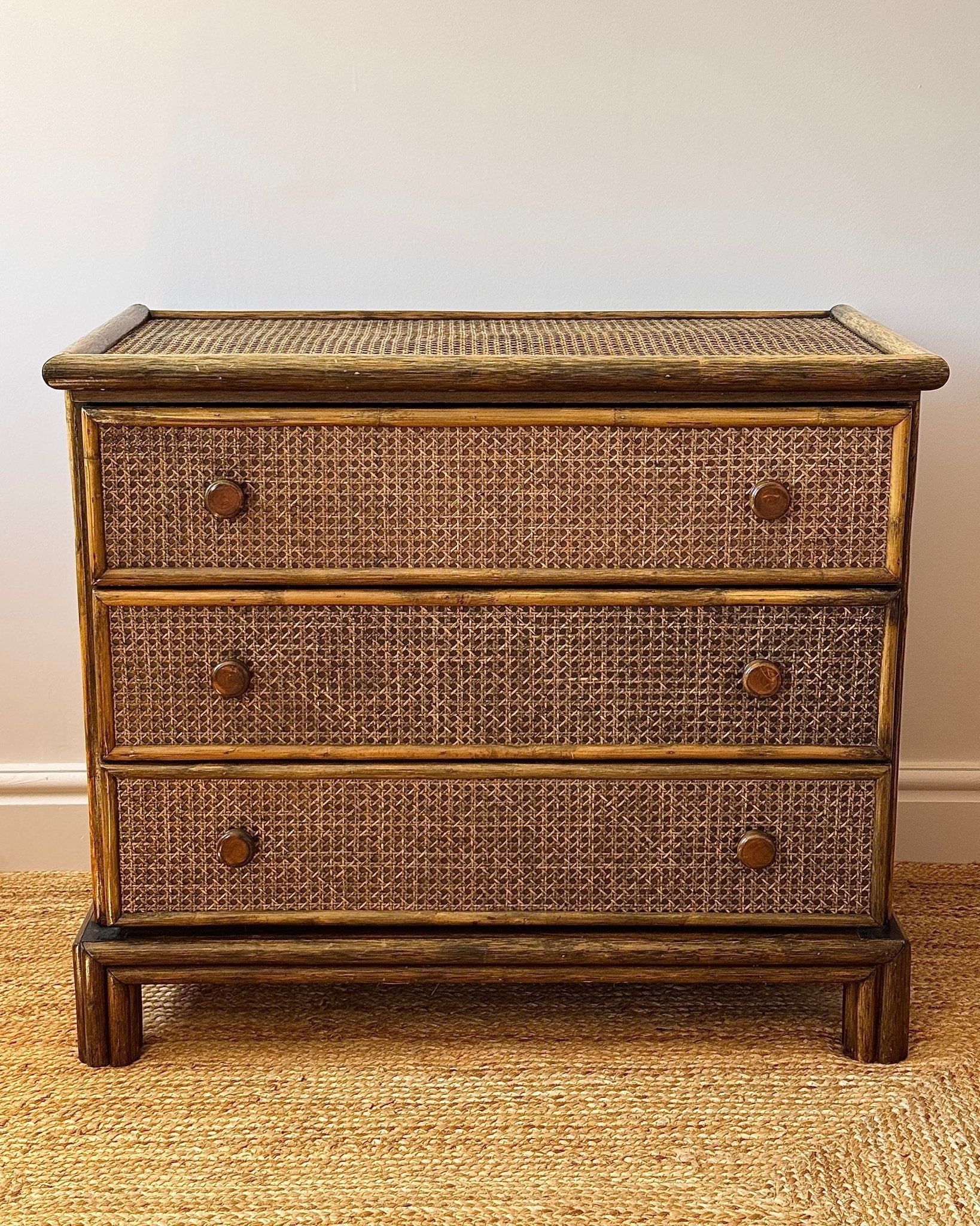 Cane & Bamboo Chest of Drawers, Attributed to Roche Bobois - Club Sourced