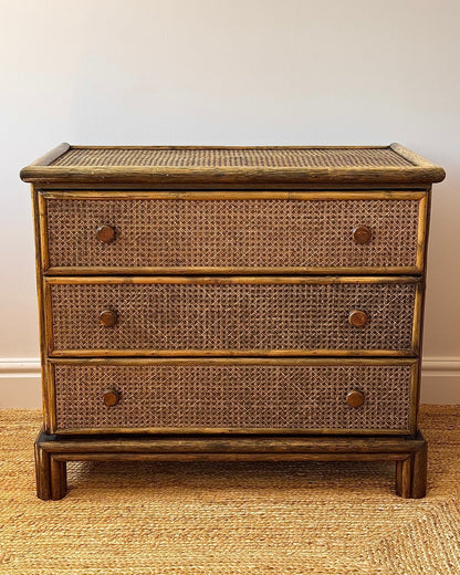 Cane & Bamboo Chest of Drawers, Attributed to Roche Bobois - Club Sourced
