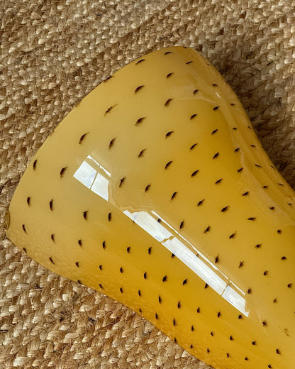 Large Yellow Murano Tapered Sconces with Red Flecks by Toso & Massari for Leucos