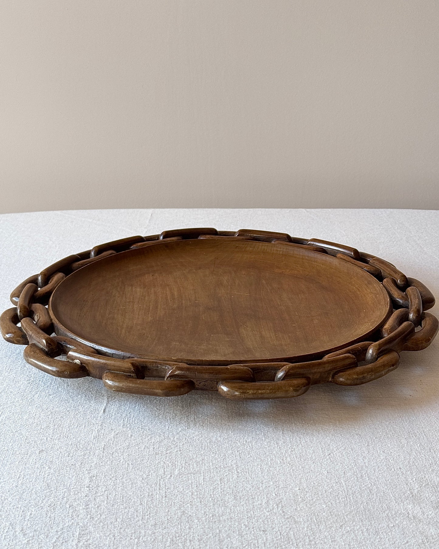 Belgian Carved Wooden Bowl by A. Hoedts