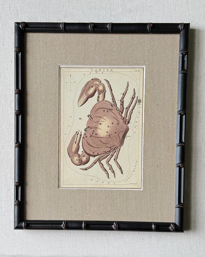 Antique Hand-Painted Constellation Print ‘Urania’s Mirror’ by Sidney Hall c. 1825